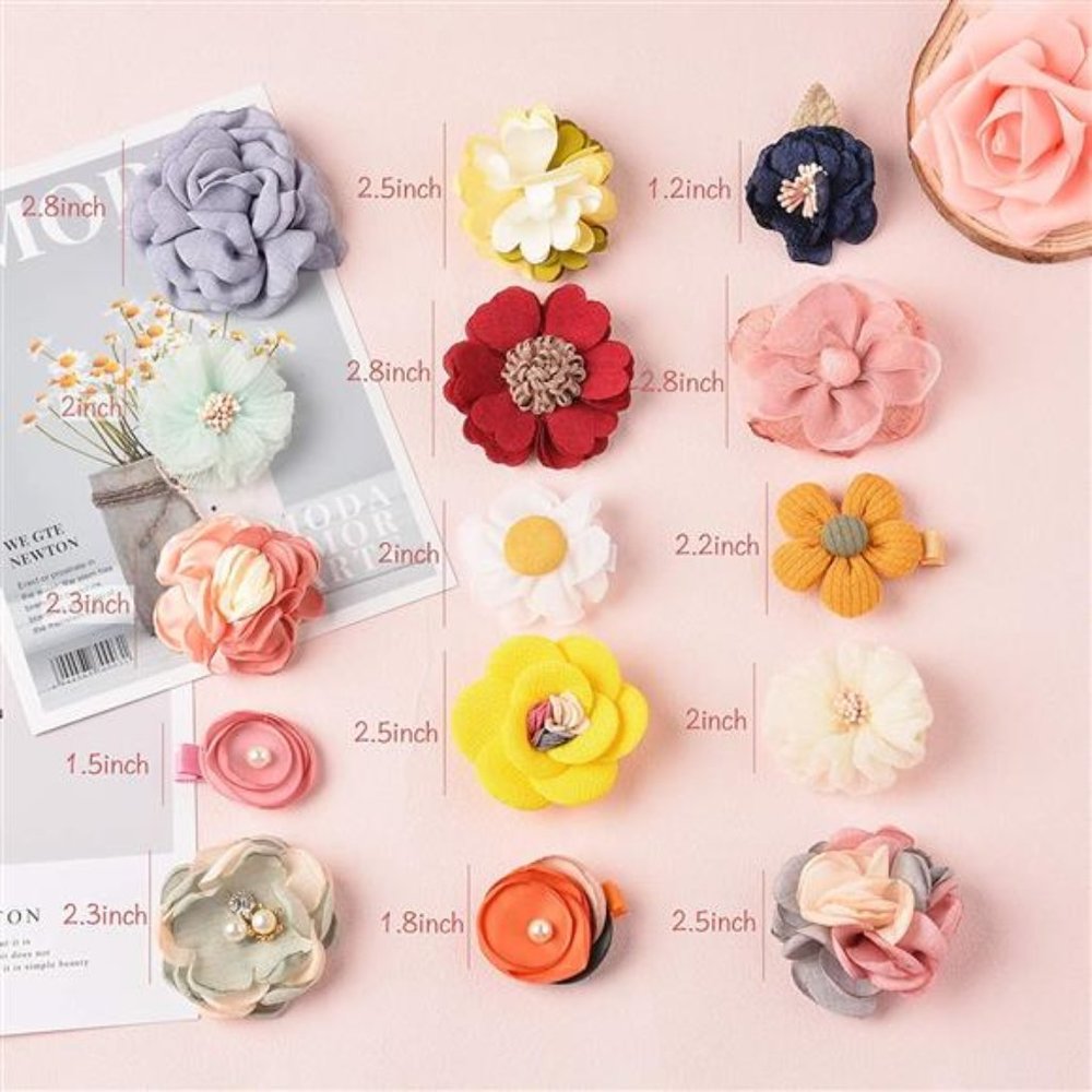 15 Pack Baby Girls Hair Clips Hair Bows Fully Lined Non Slip e Hair Accessories - Picture 1 of 4